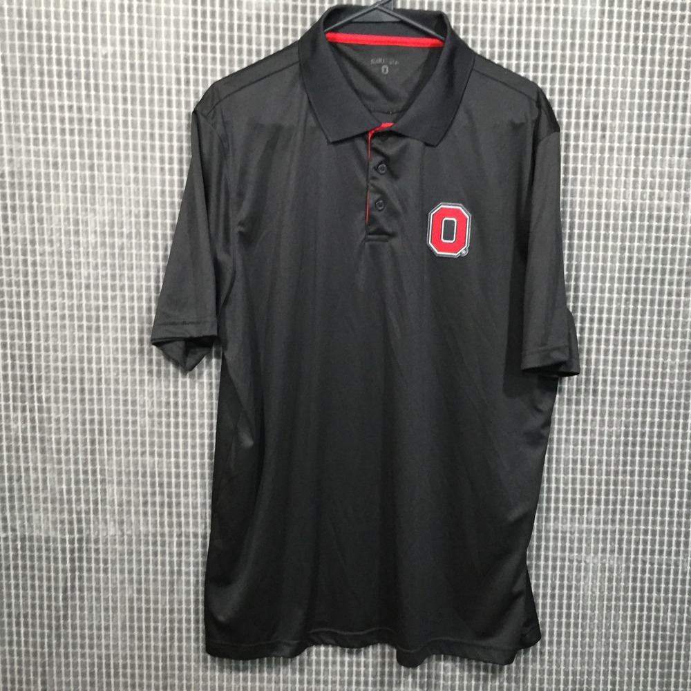 Scarlet & Gray Ohio State Buckeyes Mens Black Performance Polo Shirt XL NCAA